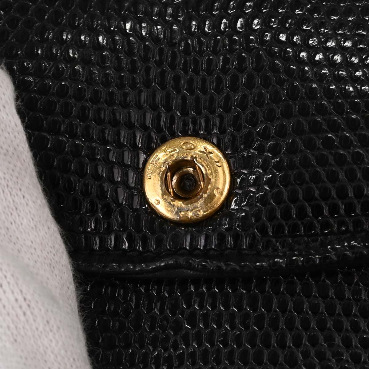 Chanel * Black Lizard Small Classic Double Flap Shoulder Bag