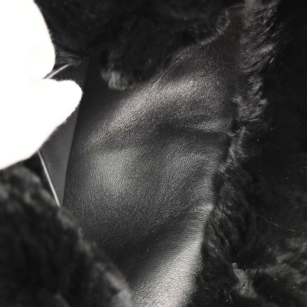 Chanel Black Lapin Fur Tote Handbag
