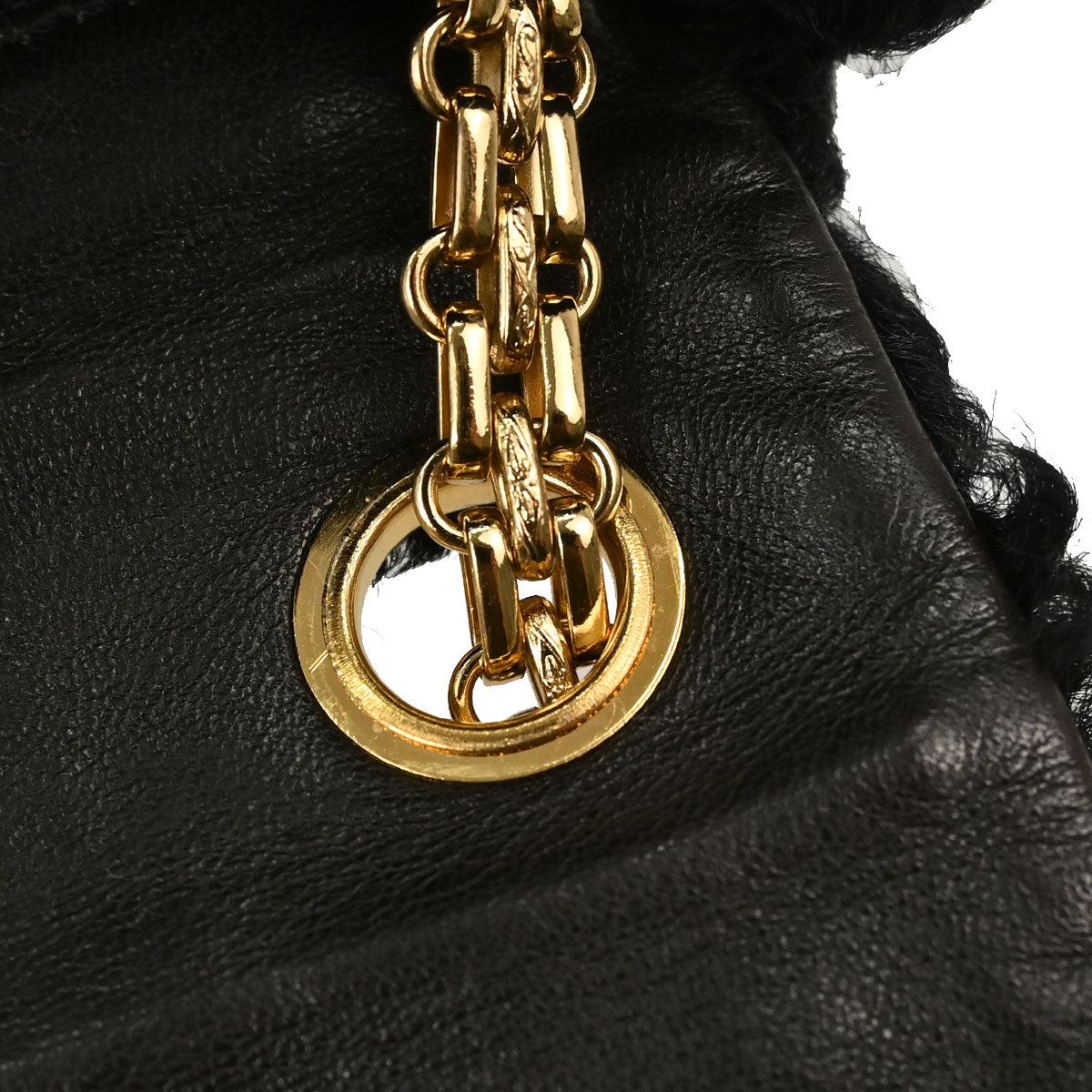 Chanel 2000-2001 Black Persian Lamb Straight Flap Shoulder Bag