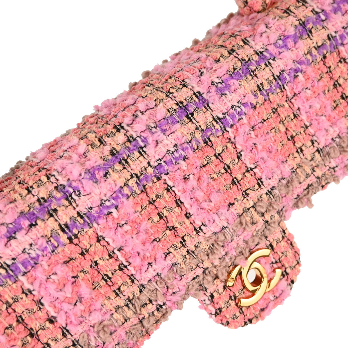 Chanel 1994-1996 Pink Tweed Single Flap 2 in 1 Handbag Set