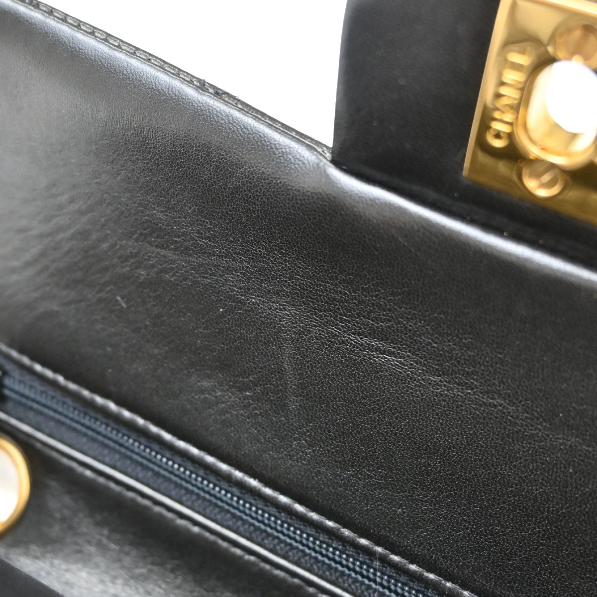 Chanel 1994-1996 Black Lambskin Small Double Flap Shoulder Bag