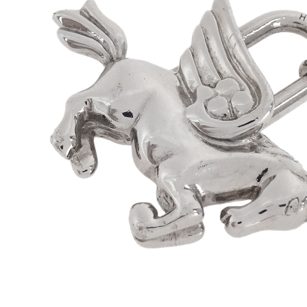 Hermes 1993 Le Cheval Pegasus Cadena Silver Small Good