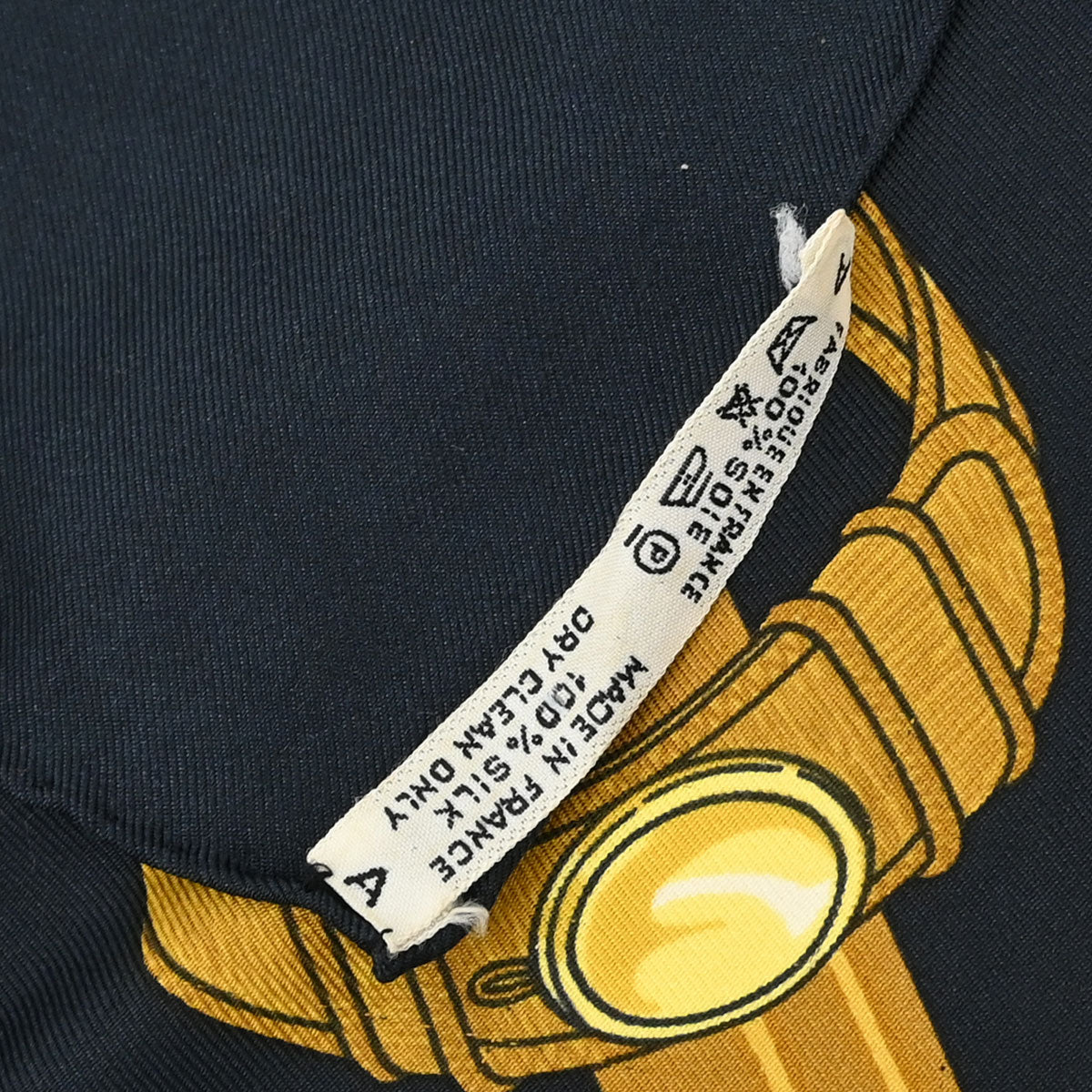Hermes Scarf Carre 90 Eperon d'Or Black Small Good