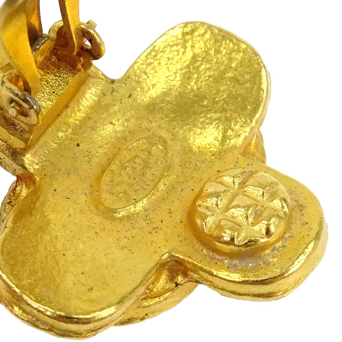 Chanel Cross CC Clip-On Earrings Gold 94A