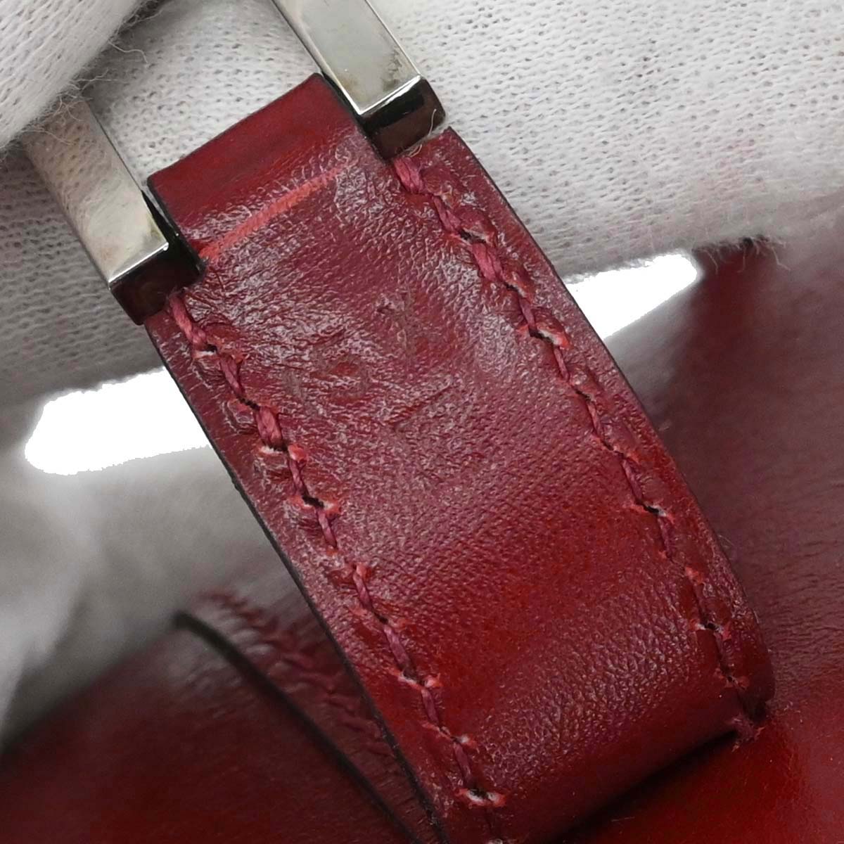 Hermes Rouge H Box Calf Drag 2 27 Handbag □F