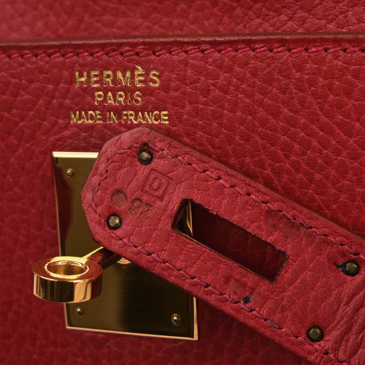 Hermes Rouge Garance Ardennes Kelly 40 Retourne Handbag