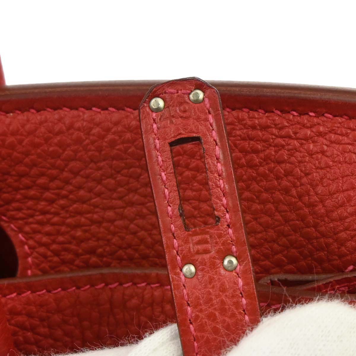 Hermes Vermillon Togo Birkin 25 Handbag