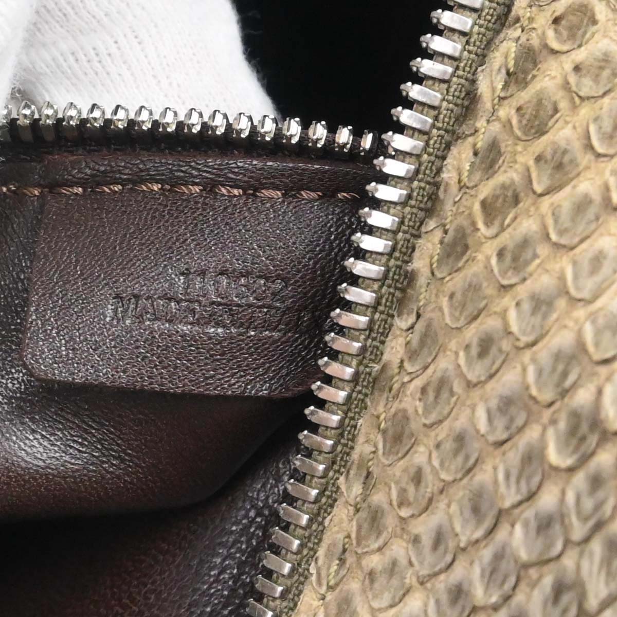 Loewe * Beige Python Amazona 28 Handbag