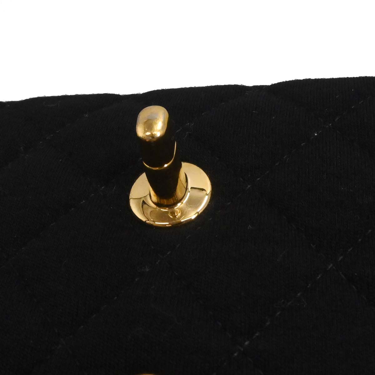 Chanel Black Cotton Medium Classic Double Flap Shoulder Bag