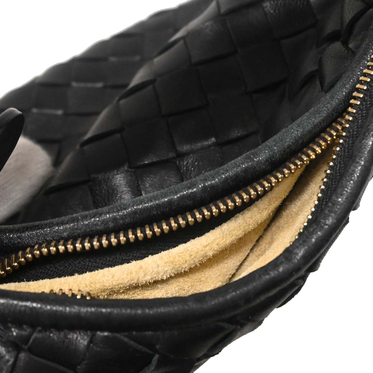 Bottega Veneta Black Lambskin Intrecciato Hobo Handbag