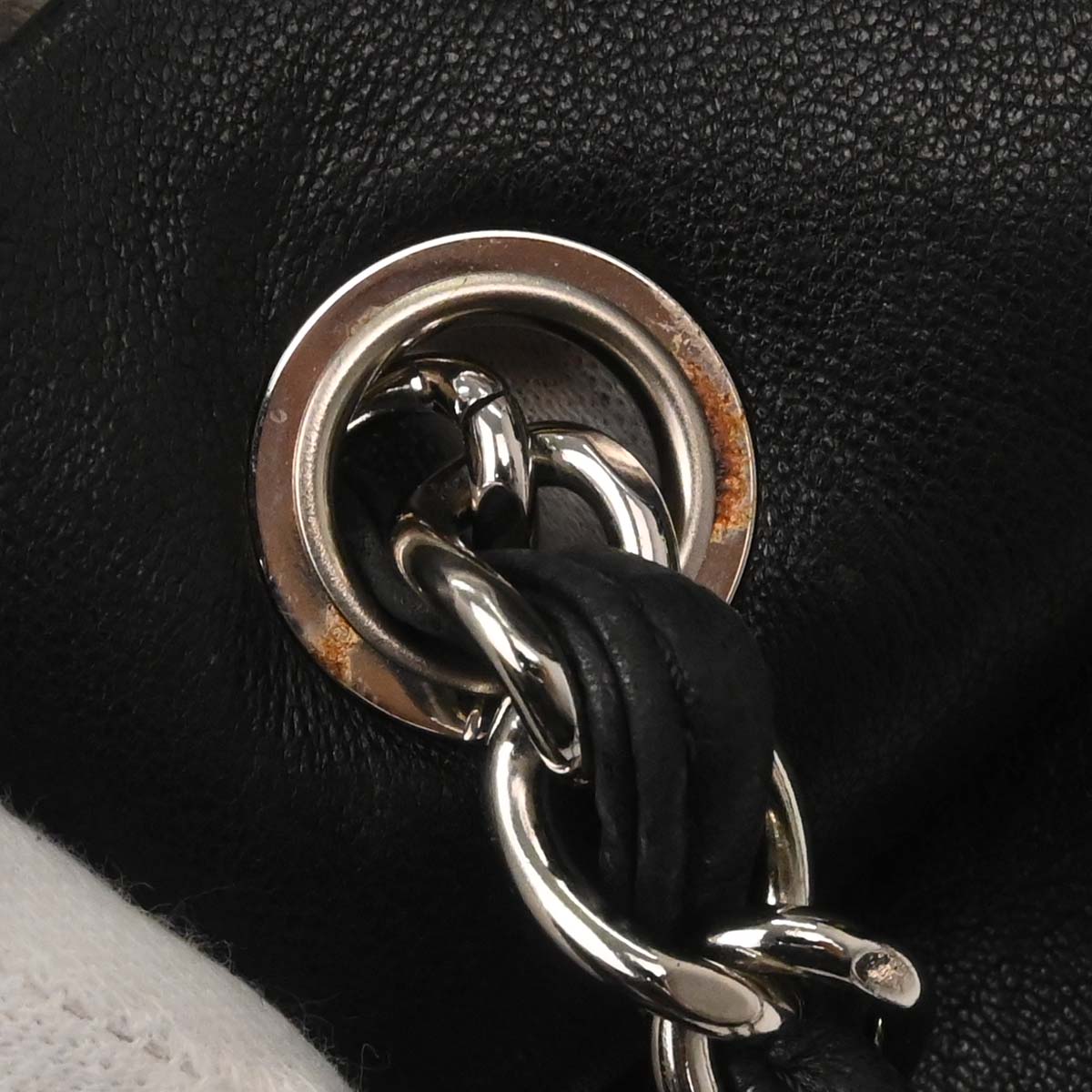 Chanel 2009-2010 Black Lambskin Tote Chain Handbag