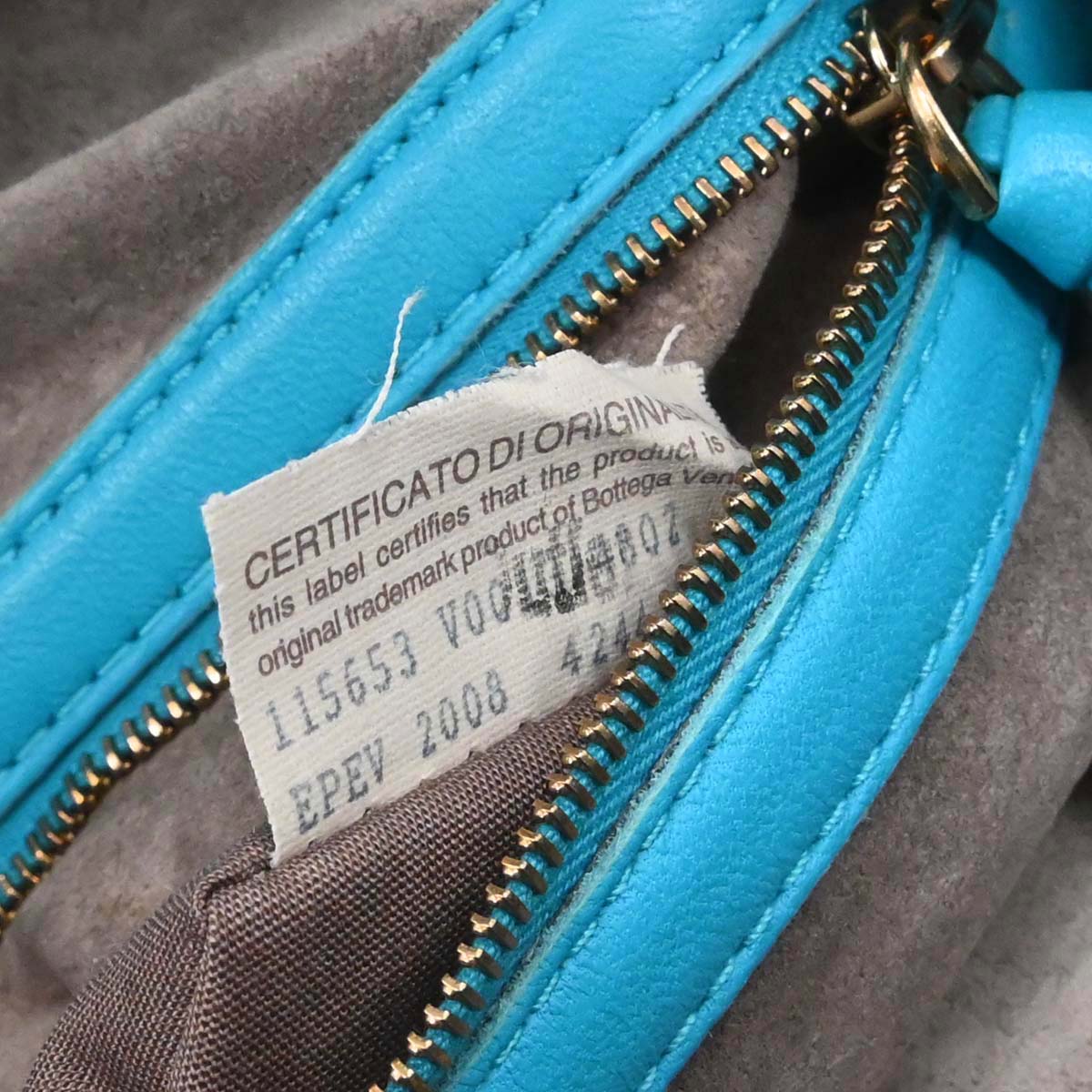 Bottega Veneta Blue Lambskin Intrecciato Hobo Handbag