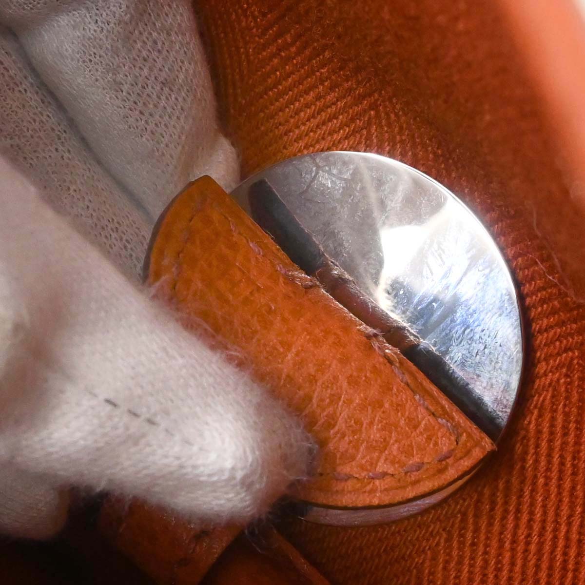 Hermes Orange Toile Vache Liegee Sac Colorado PM Shoulder Bag