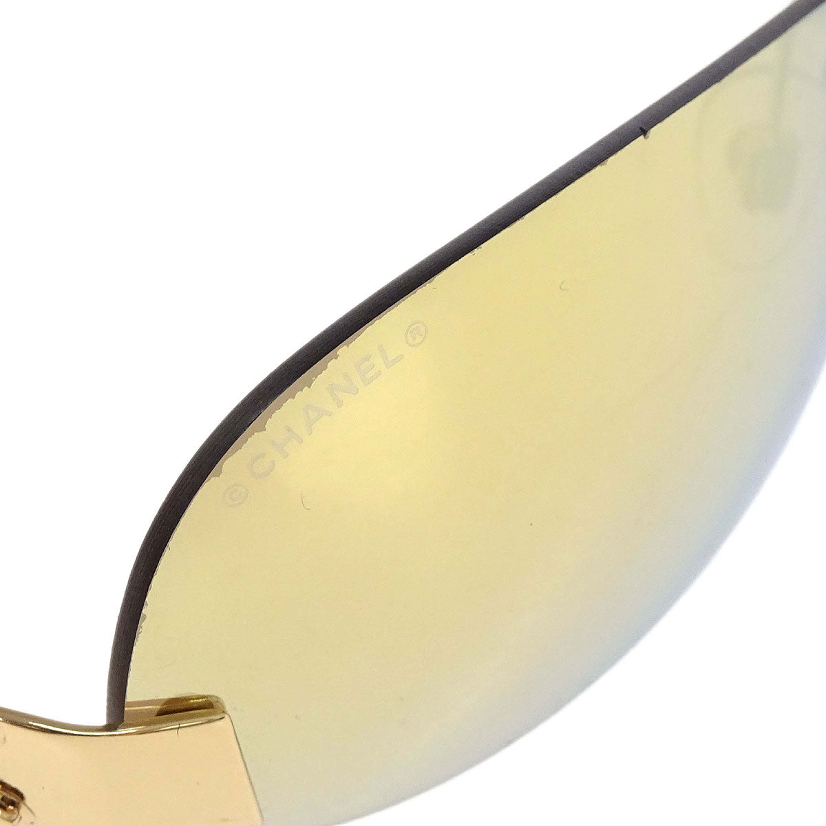 Chanel Sunglasses Eyewear Gold 59□15 Small Good