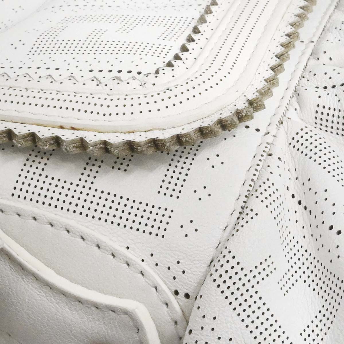 Fendi White Leather Zucca Chef Handbag