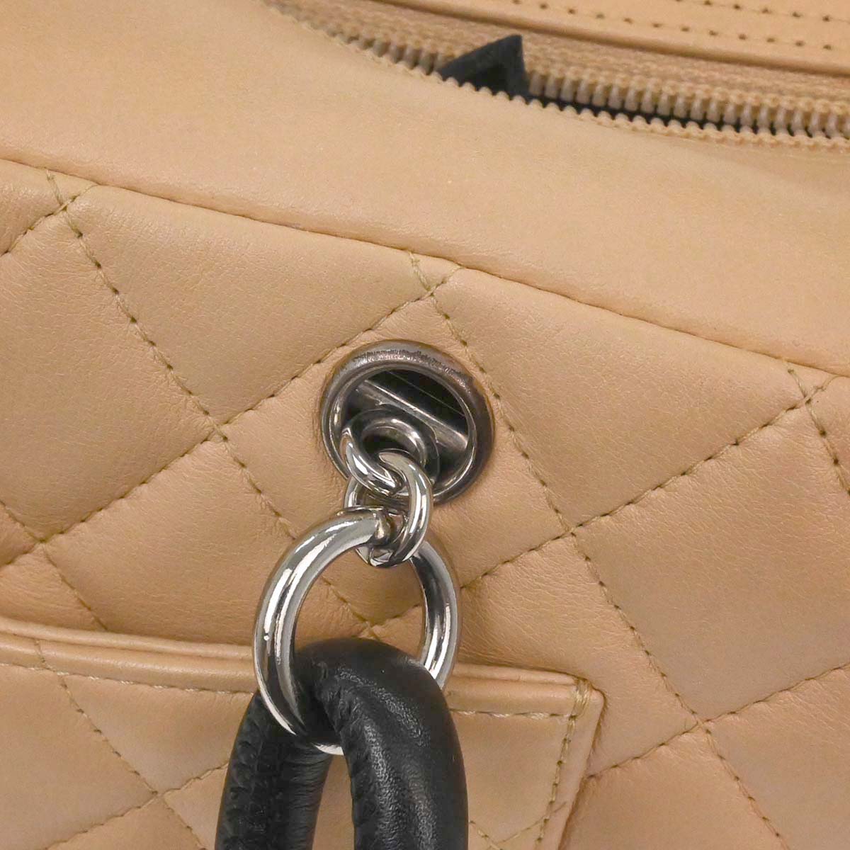 Chanel 2005-2006 Beige Calfskin Cambon Ligne Bowling Bag 27