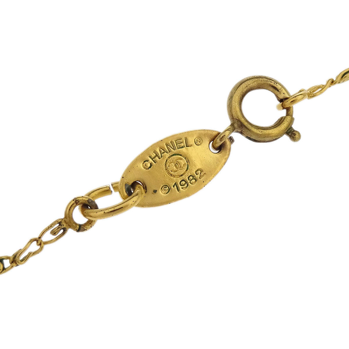 Chanel Gold Mini CC Pendant Necklace 1982