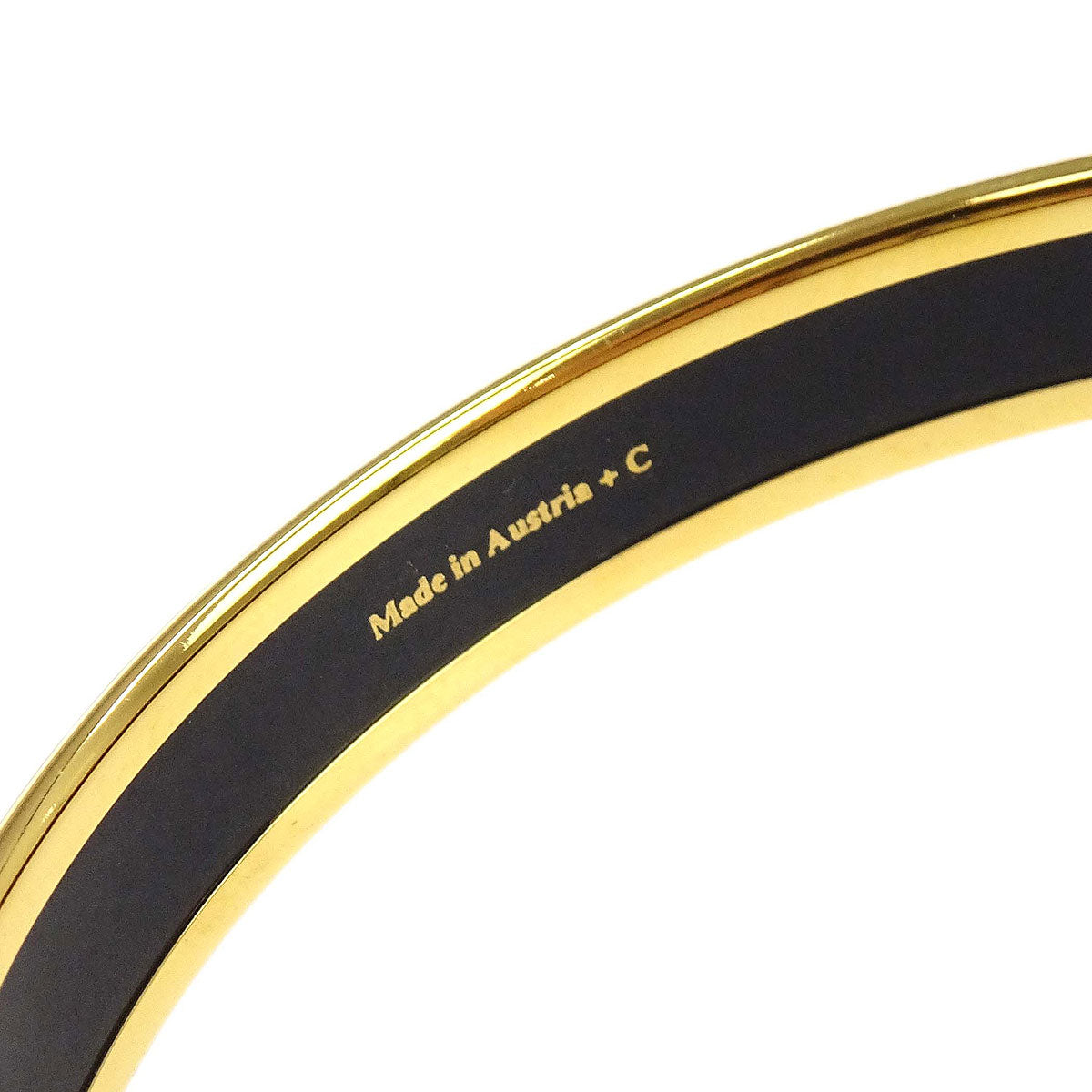 Hermes Enamel Cloisonne Ware Bangle Black Gold