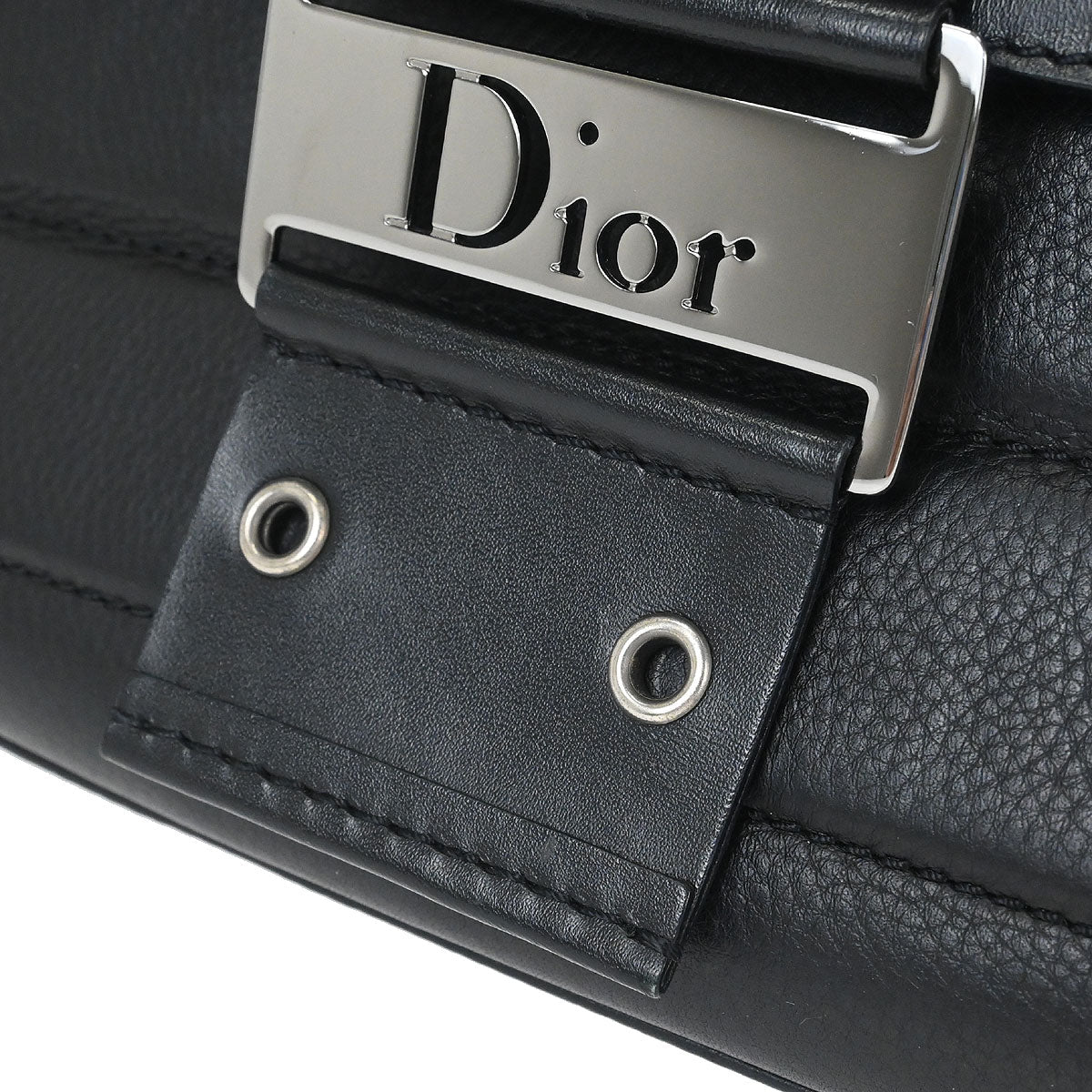Christian Dior Black Leather Street Chic Columbus Shoulder Bag