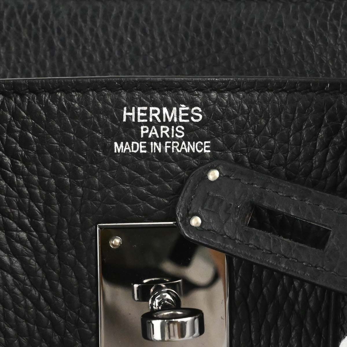 Hermes Black Taurillon Clemence Birkin 35 Handbag