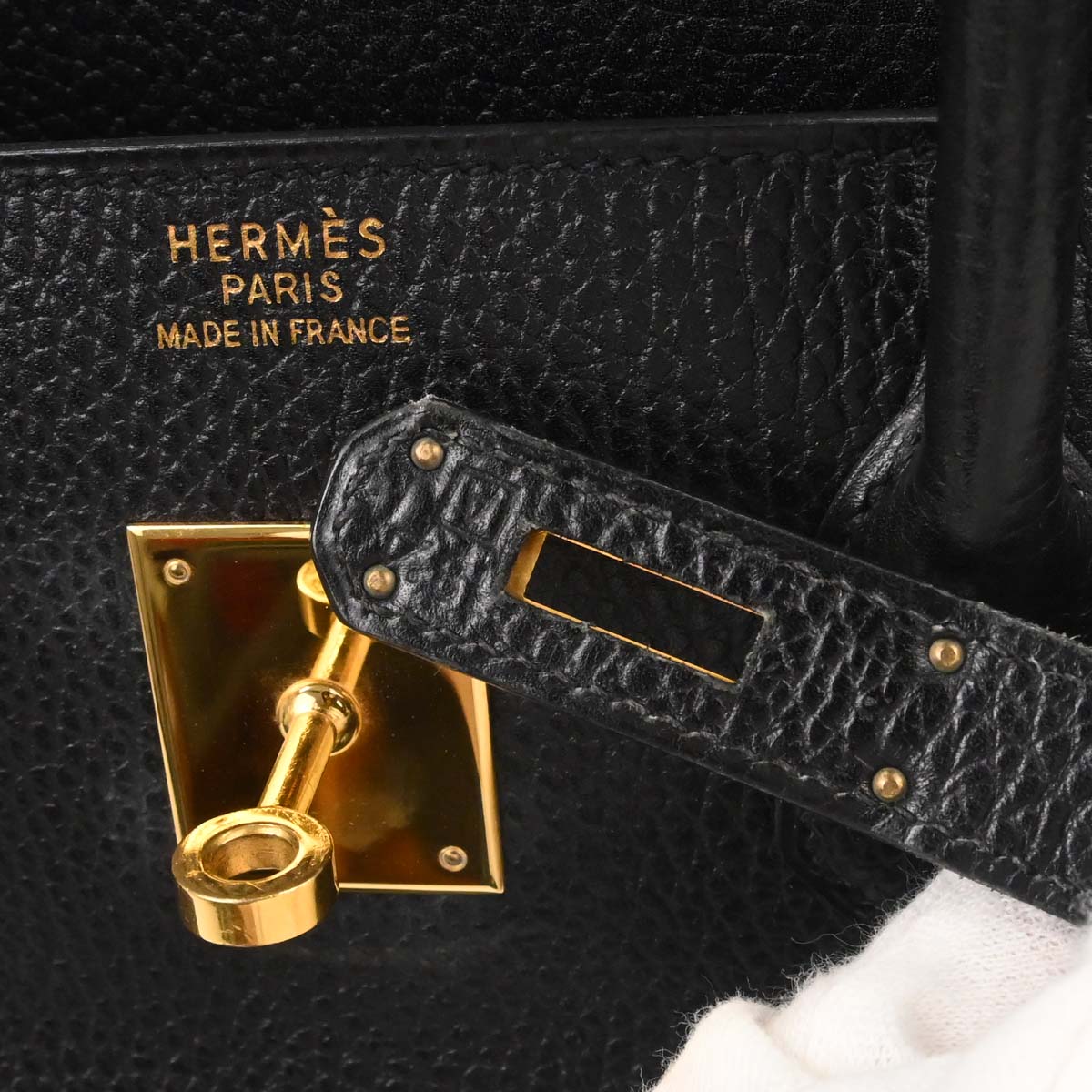 Hermes Black Ardennes Birkin 35 Handbag