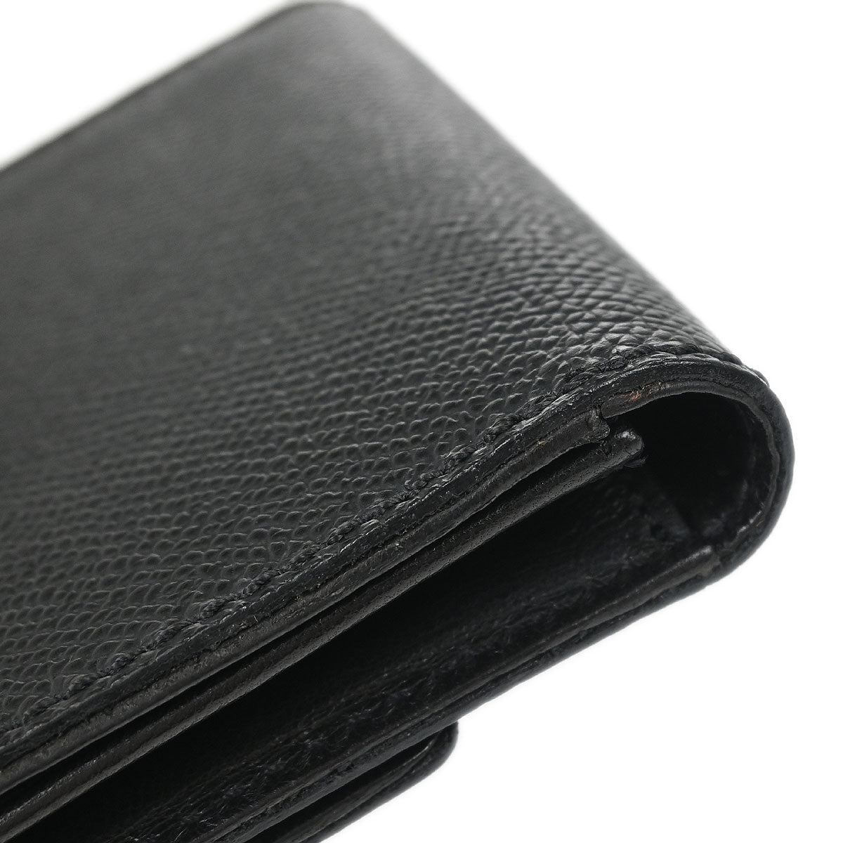 Chanel 1997-1999 Black Caviar Skin Trifold Cardholder