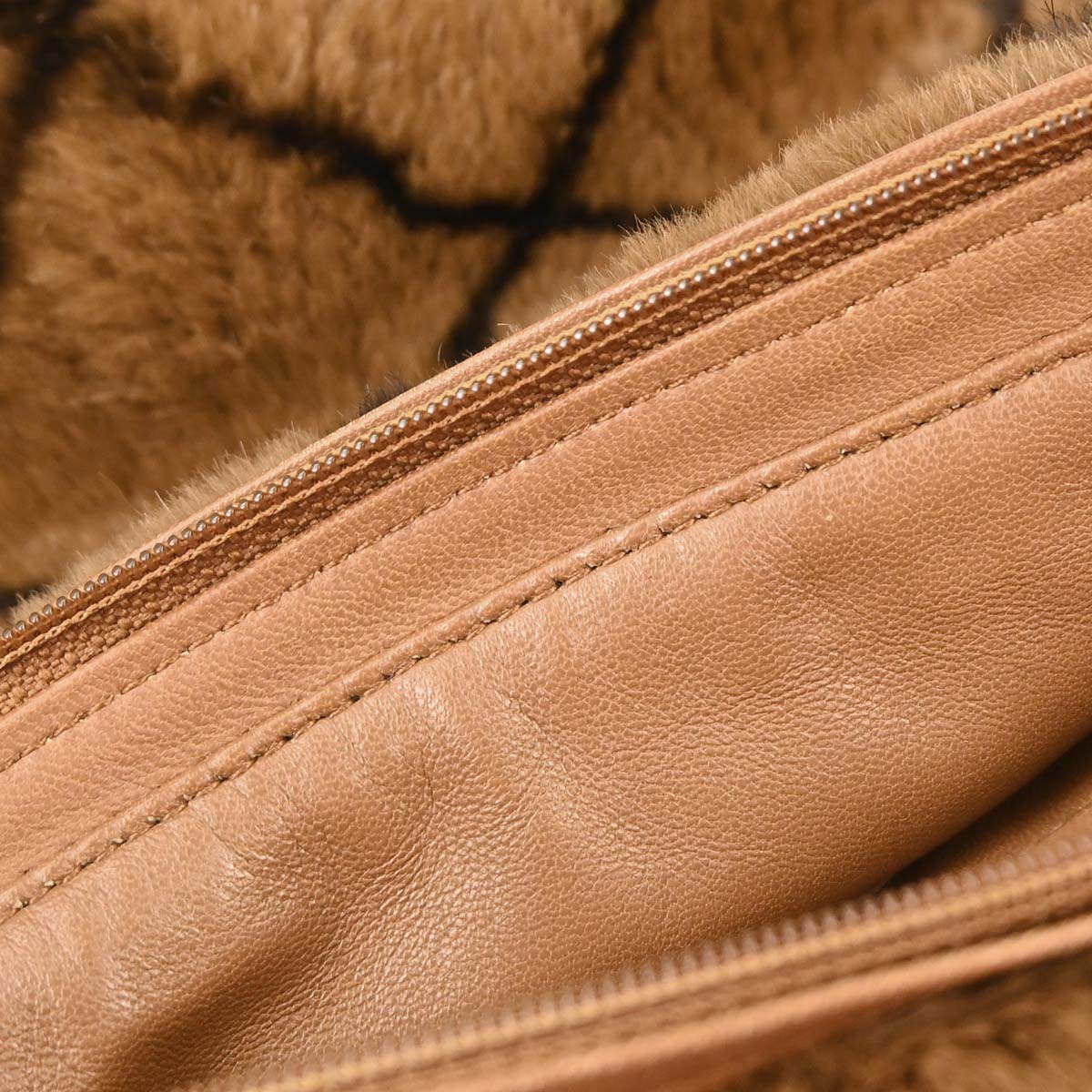 Chanel Brown Rabbit Fur Tote Handbag