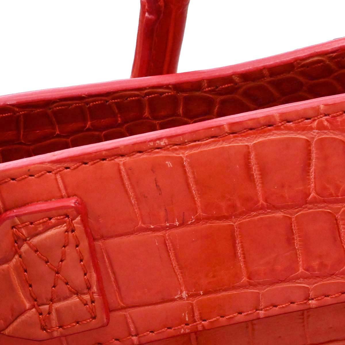 Celine * Red Crocodile Luggage Micro Tote Handbag