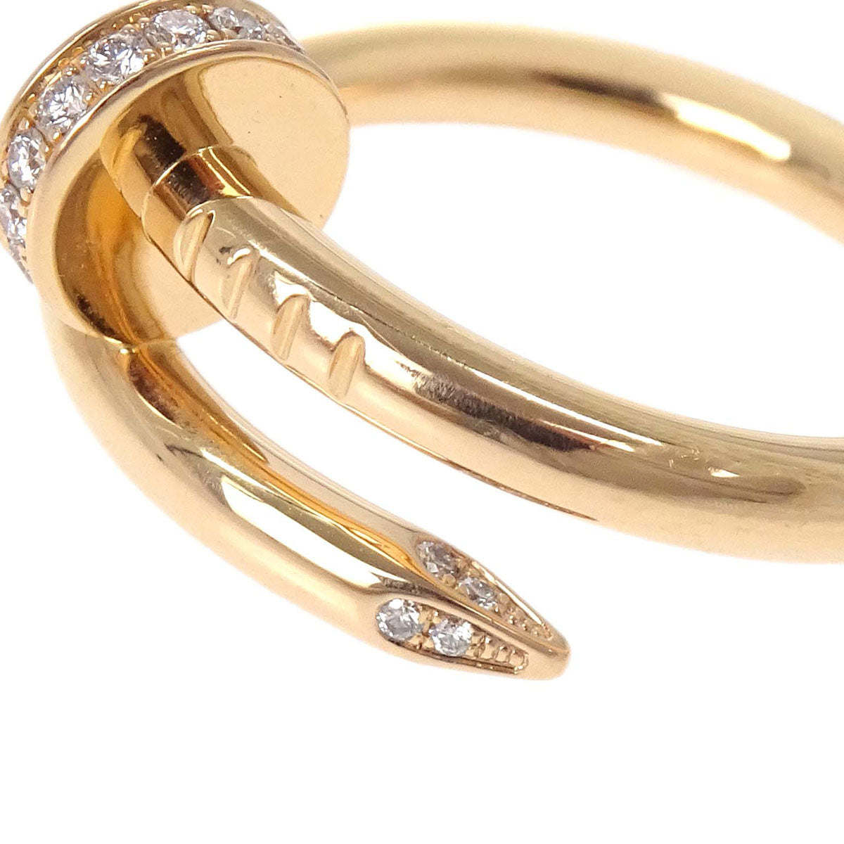 Cartier Juste Un Clou Ring NTO379 Au750 Diamond Gold #53 #52 Jewelry