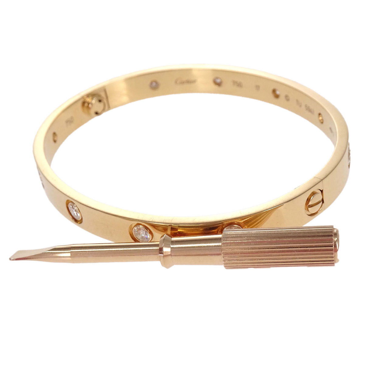 Cartier Love Bracelet Bangle TU5941 750 Full Diamond #17 Jewelry