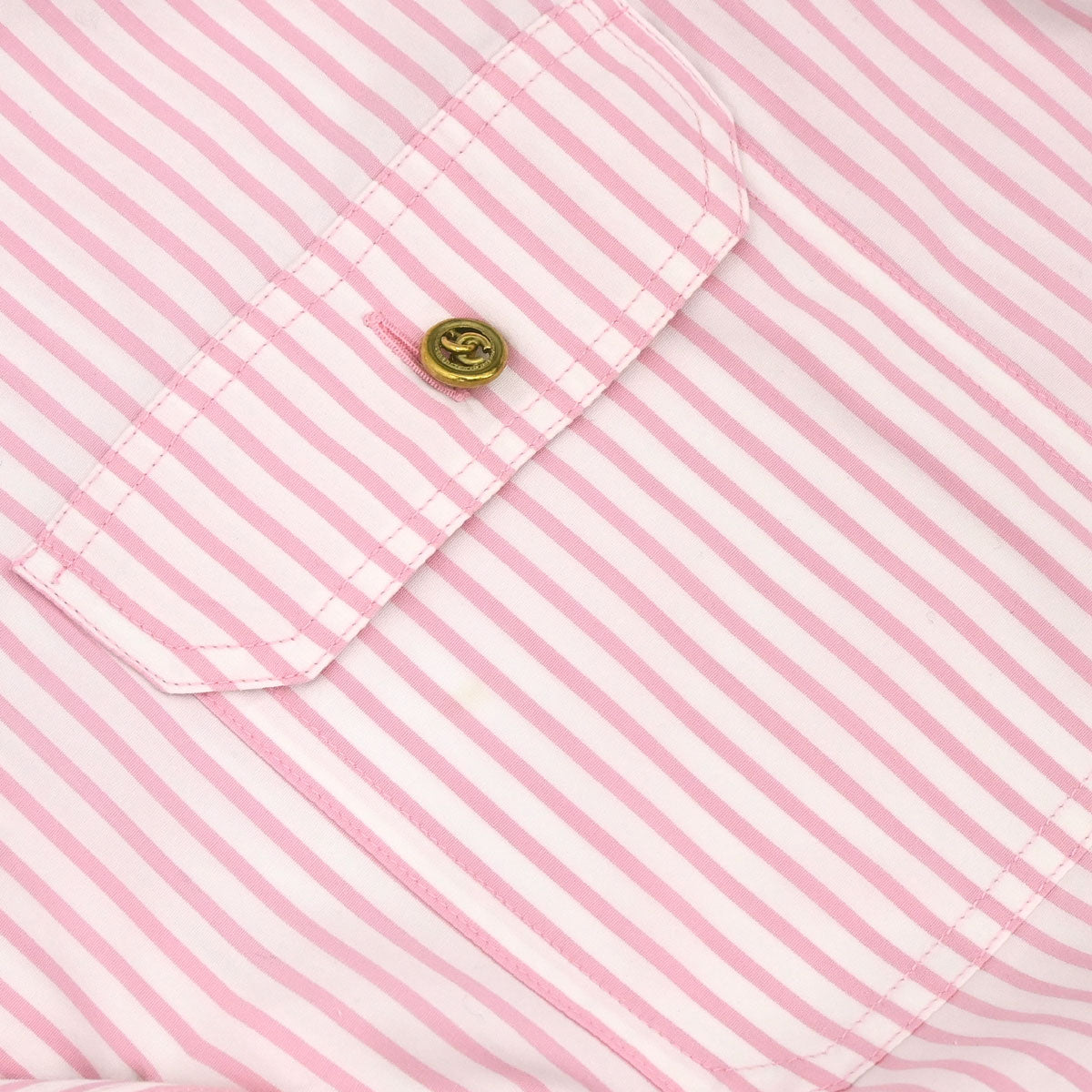 Chanel Striped Shirt Blouse Pink
