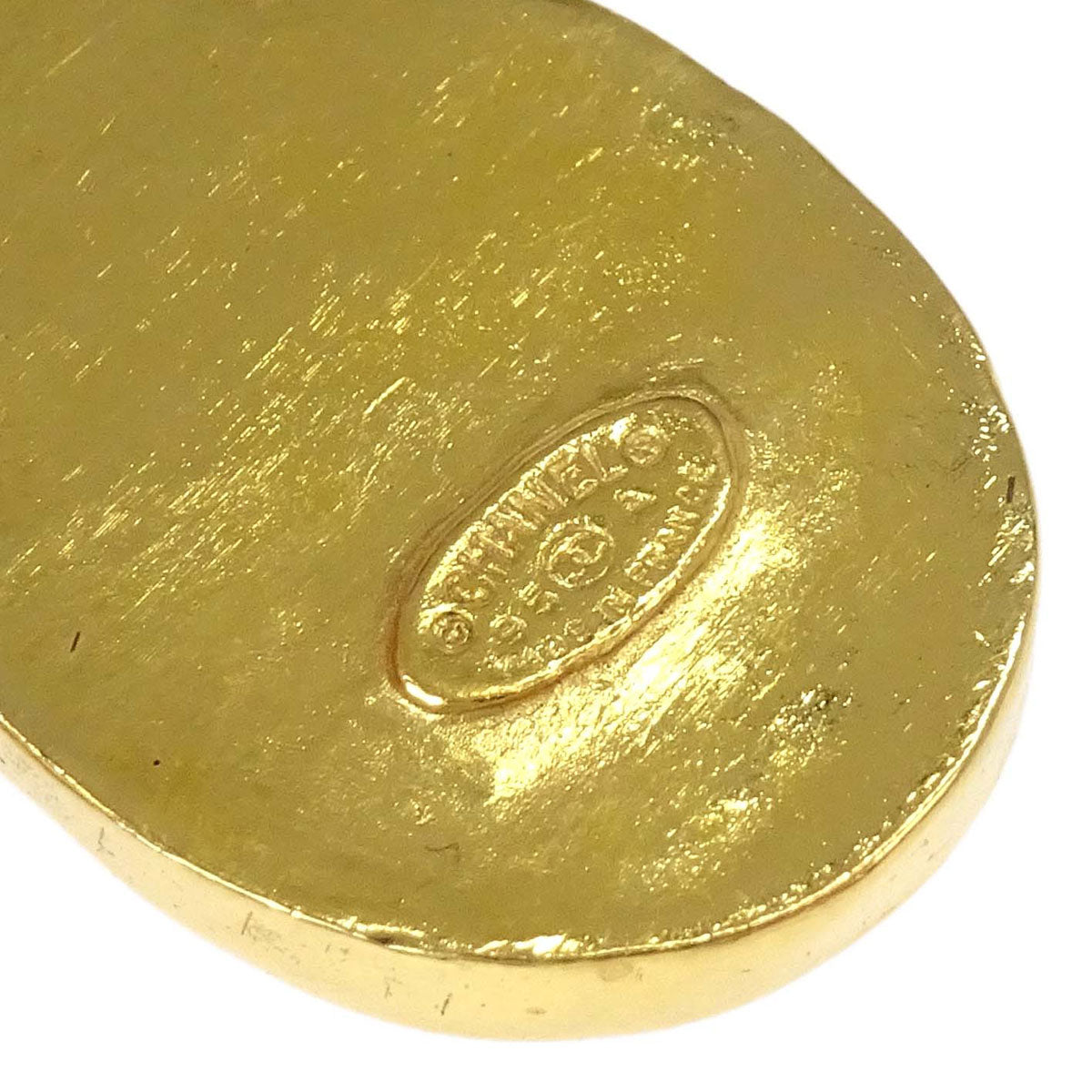 Chanel Cross Brooch Pin Gold Shell 95A