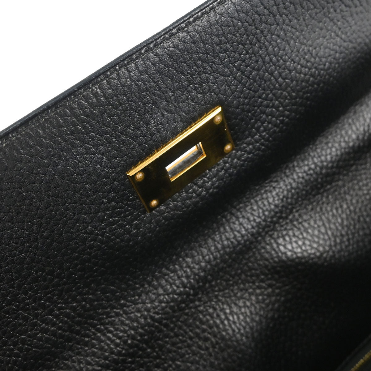 Hermes Black Ardennes Kelly 40 Retourne Handbag