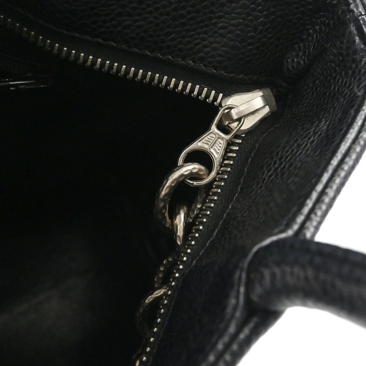 Chanel 2005-2006 Black Caviar Skin Medallion Tote Handbag