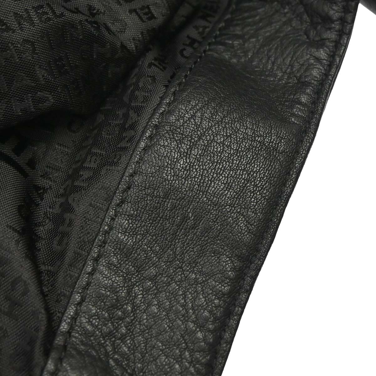 Chanel 2002-2003 Black Deerskin CC Dice Tote Handbag