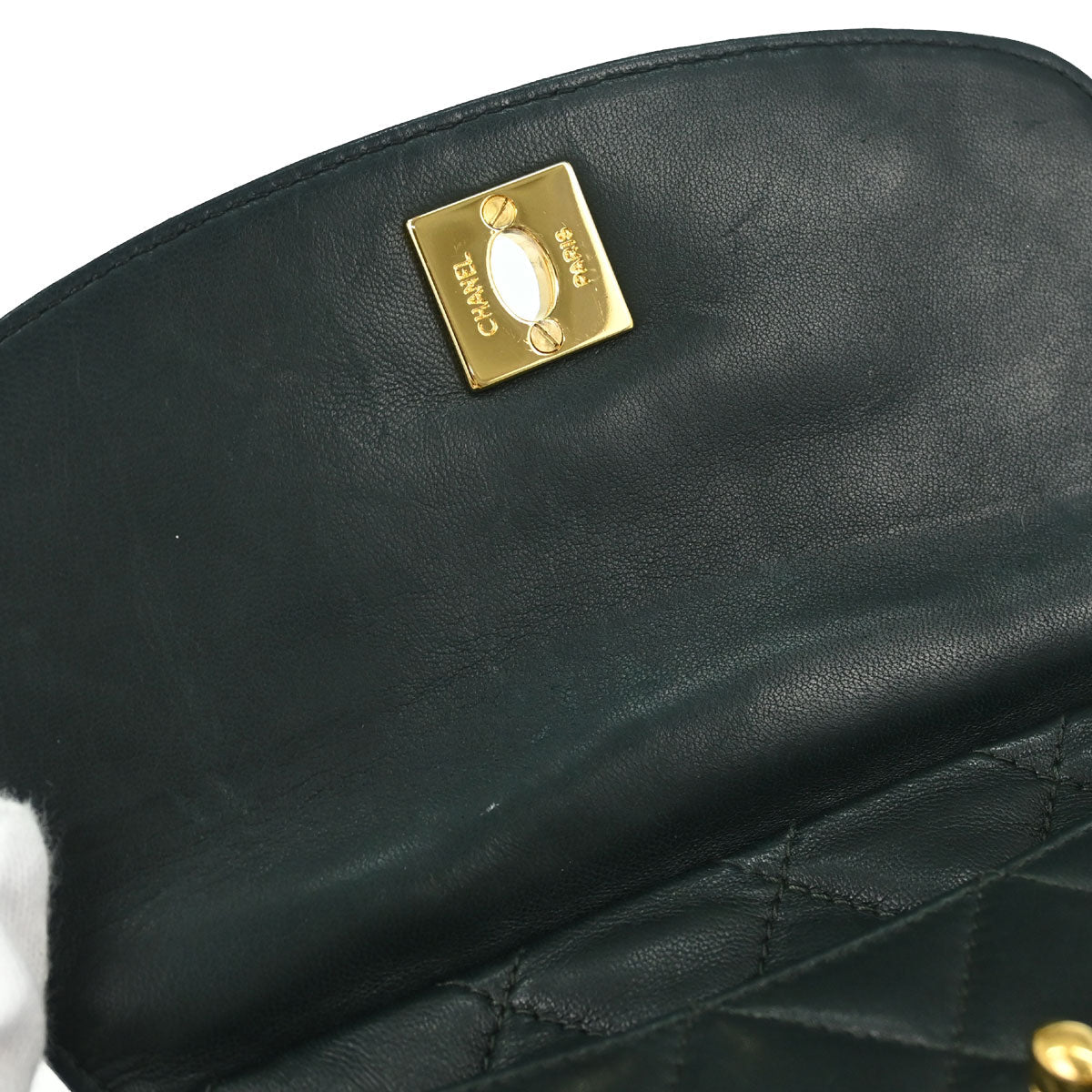 Chanel 1991-1994 Green Lambskin Camera Bag Mini
