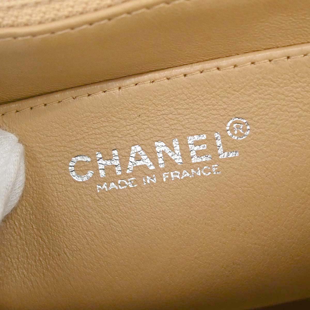 Chanel 1997-1999 Beige Jersey Single Flap Shoulder Bag