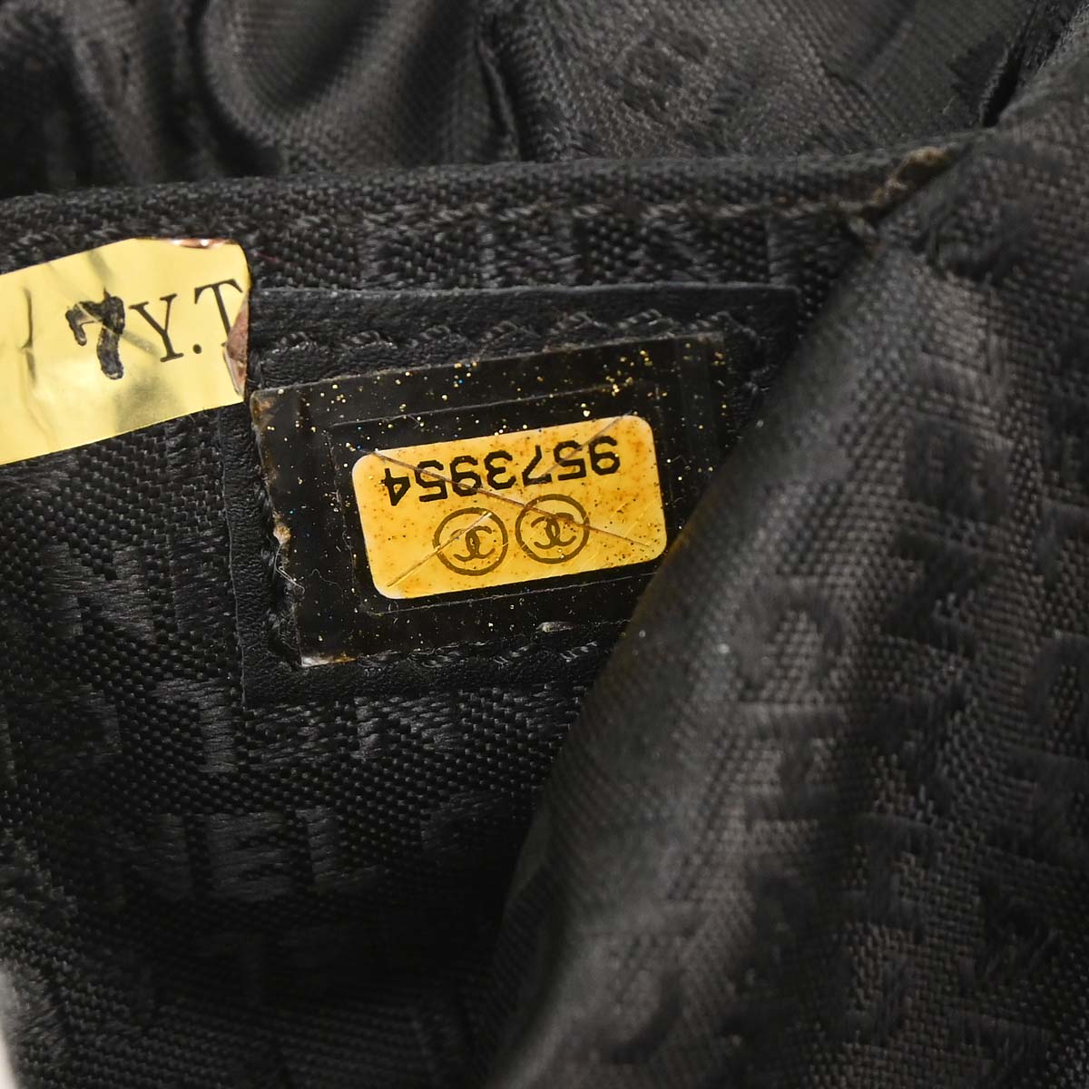 Chanel Black Velvet Satin Chain Handbag