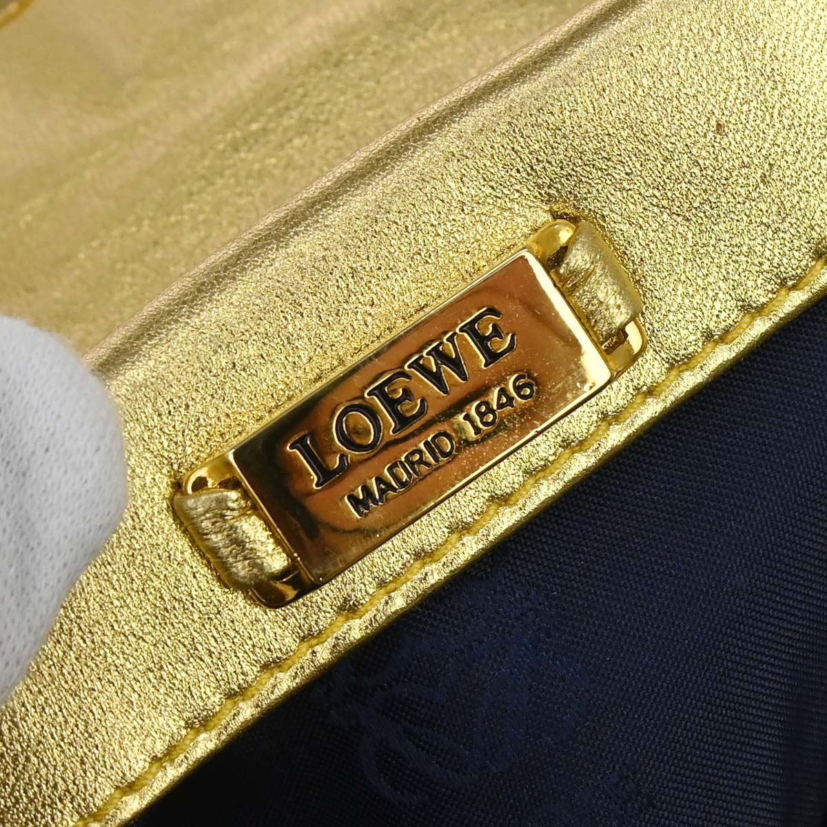 Loewe Gold Leather Tassel Ring Shoulder Bag