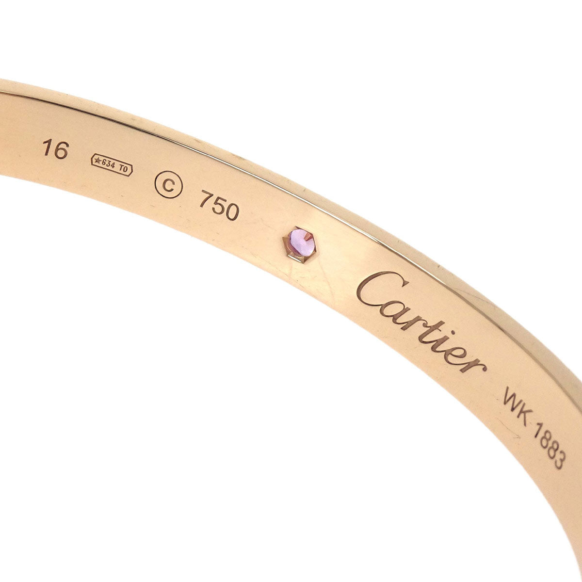 Cartier Love Bracelet Open Bangle 750 Pink Sapphire #16 Jewelry