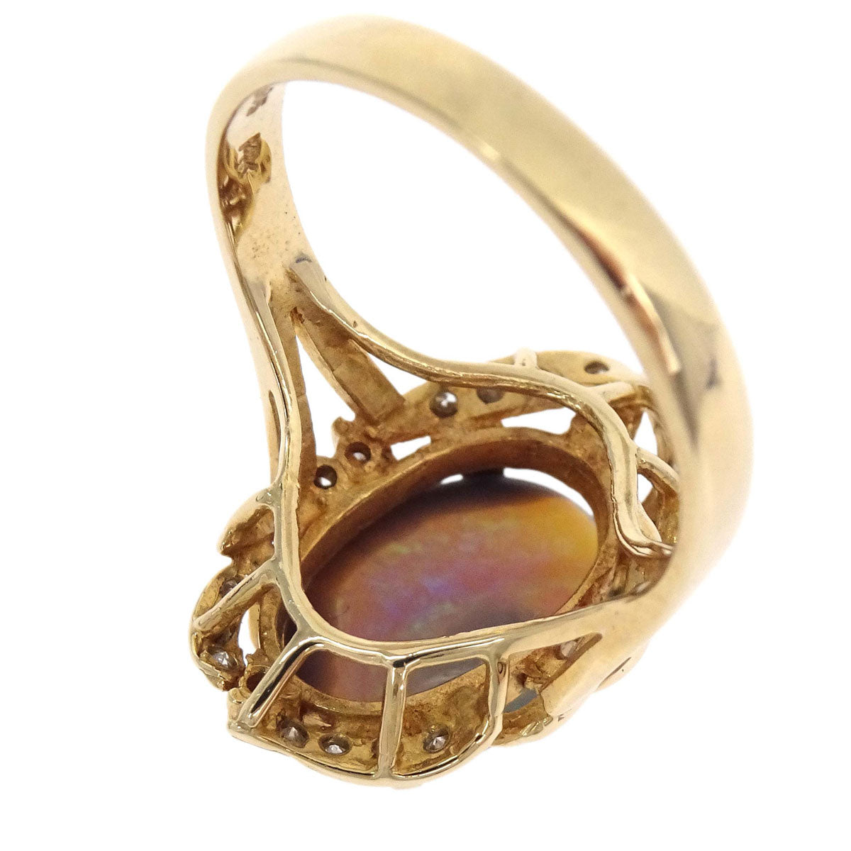 Ring 14K Gold Opal Diamond #53 Jewelry