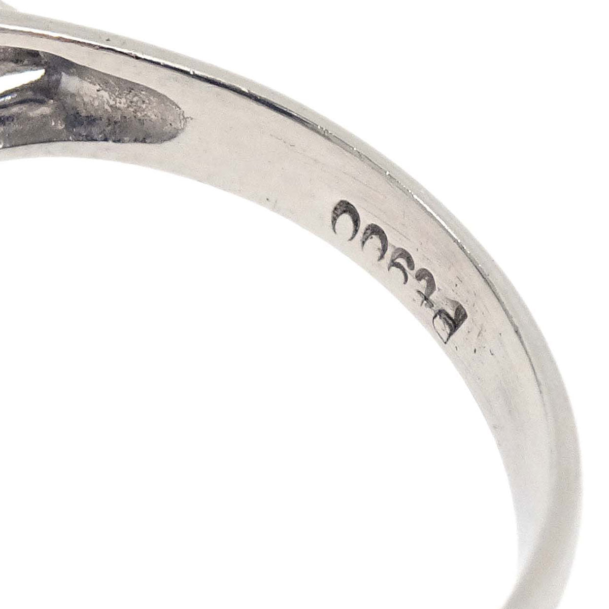 Ring Pt900 Opal Diamond Silver #52 Jewelry