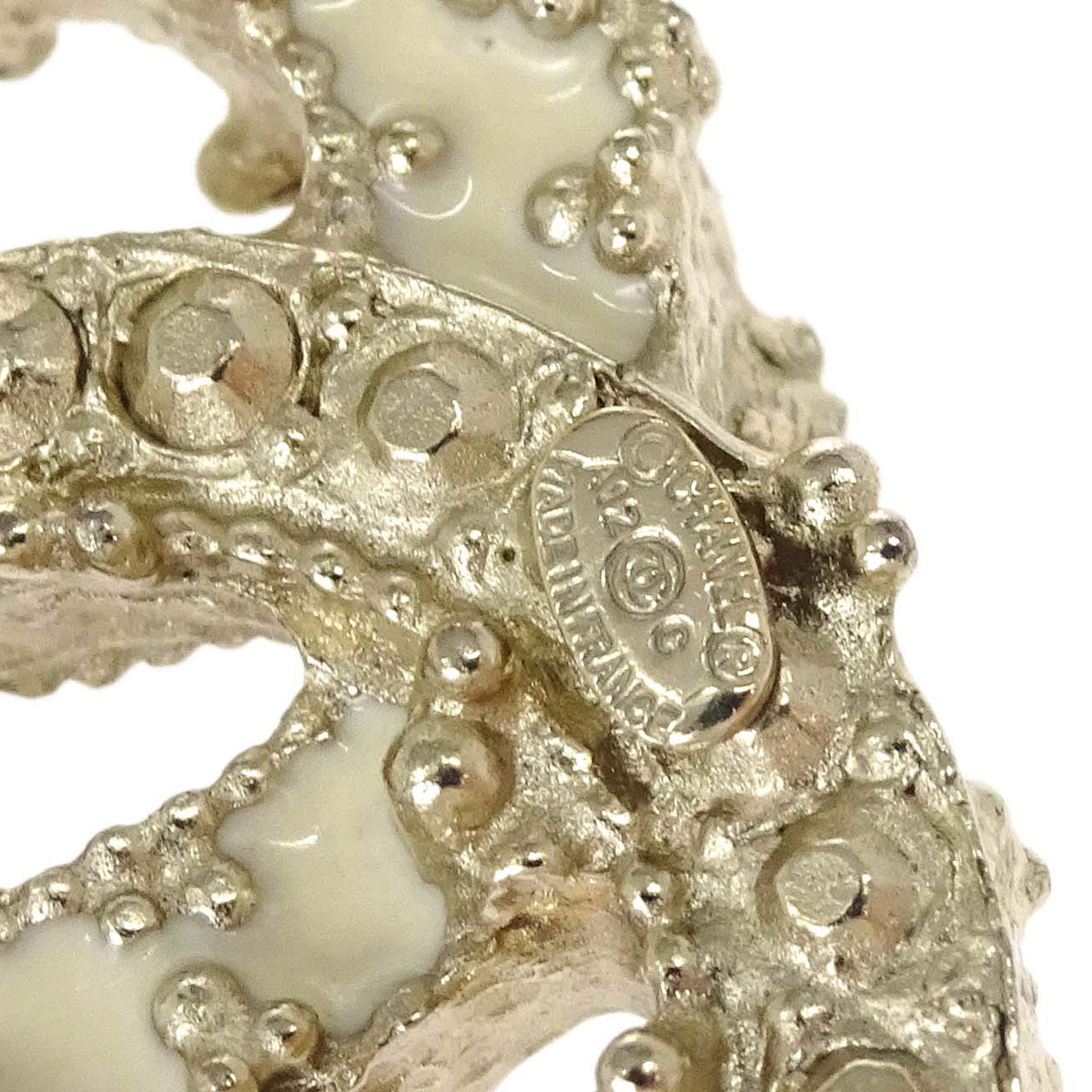 Chanel CC Brooch Pin Gold Rhinestone A12C