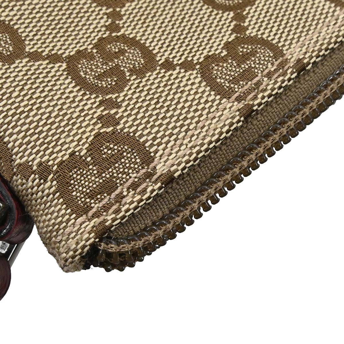 Gucci Beige Bordeaux Canvas GG Handbag