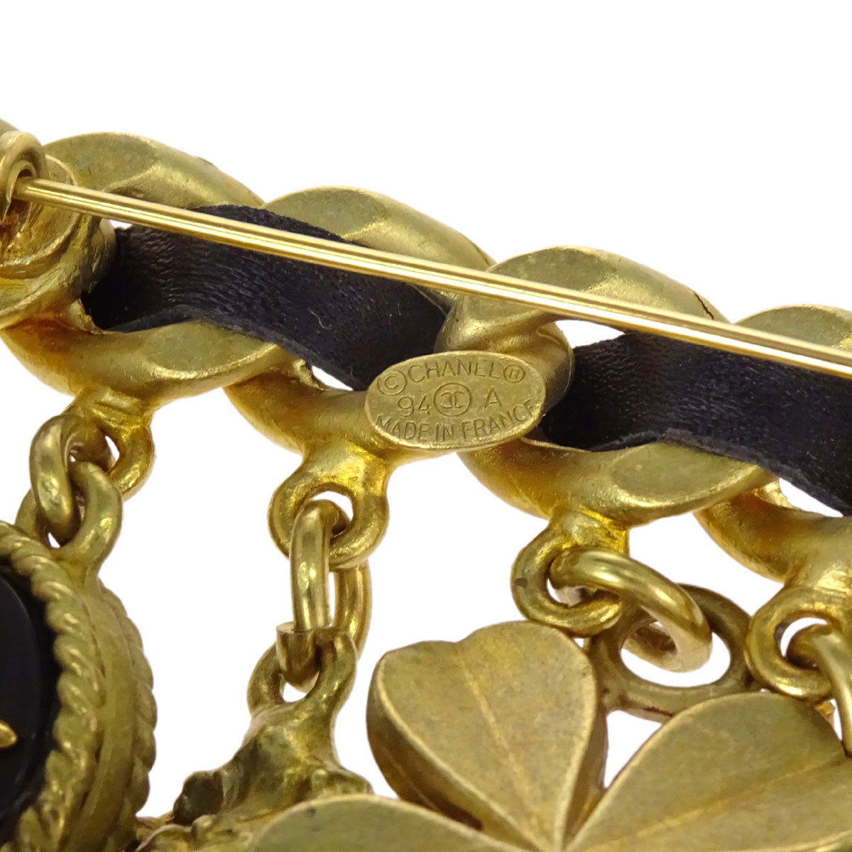 Chanel Icon Brooch Pin Bag Perfume Bottle Clover No5 Gold 94A