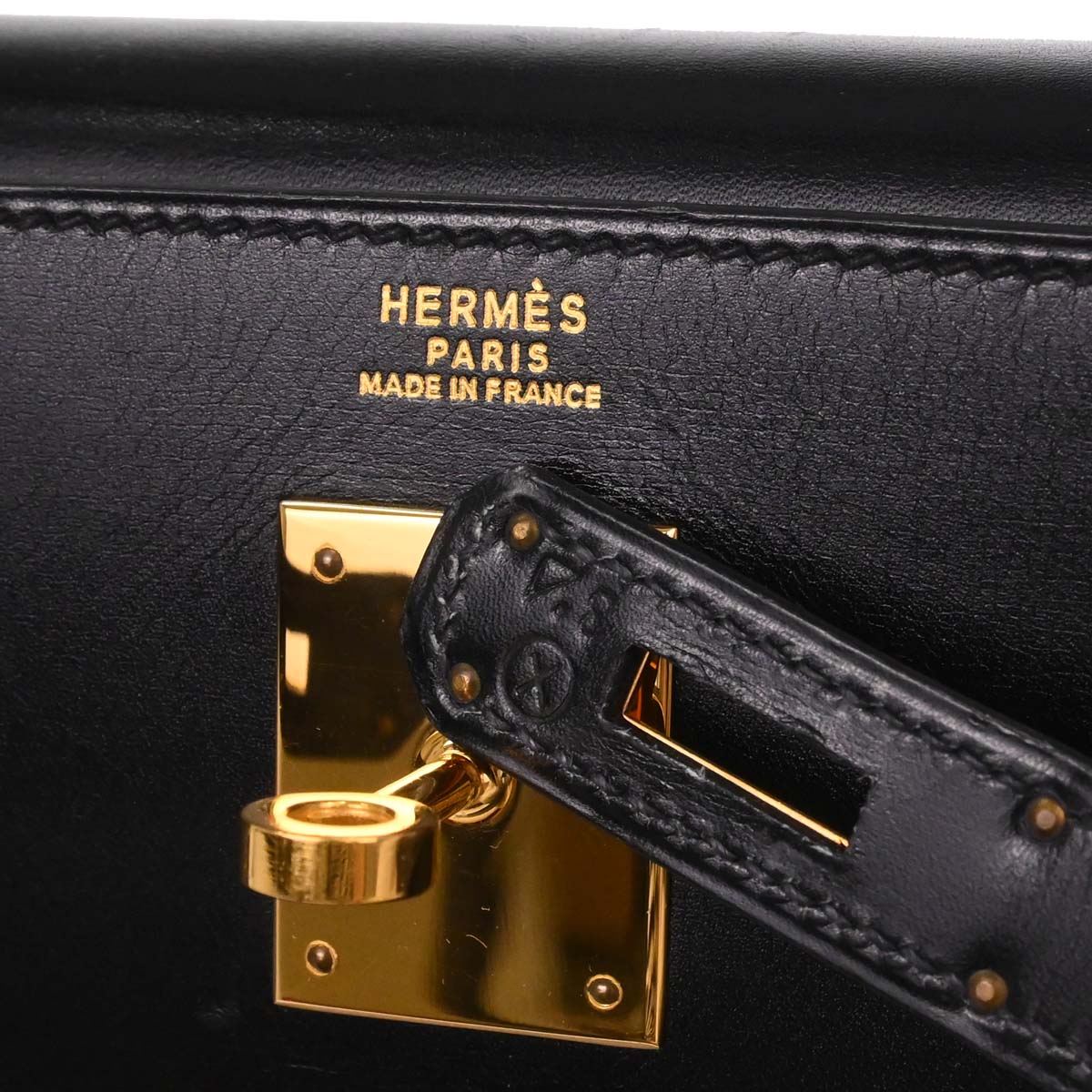 Hermes Black Box Calf Kelly 32 Retourne 2way Shoulder Handbag