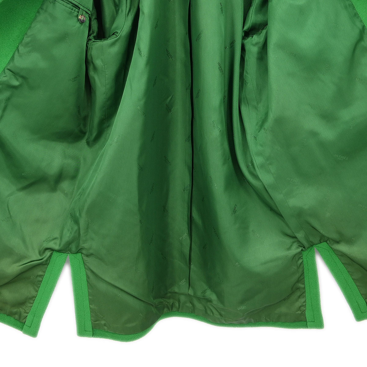 Hermes Hooded Duffel Coat Green #52