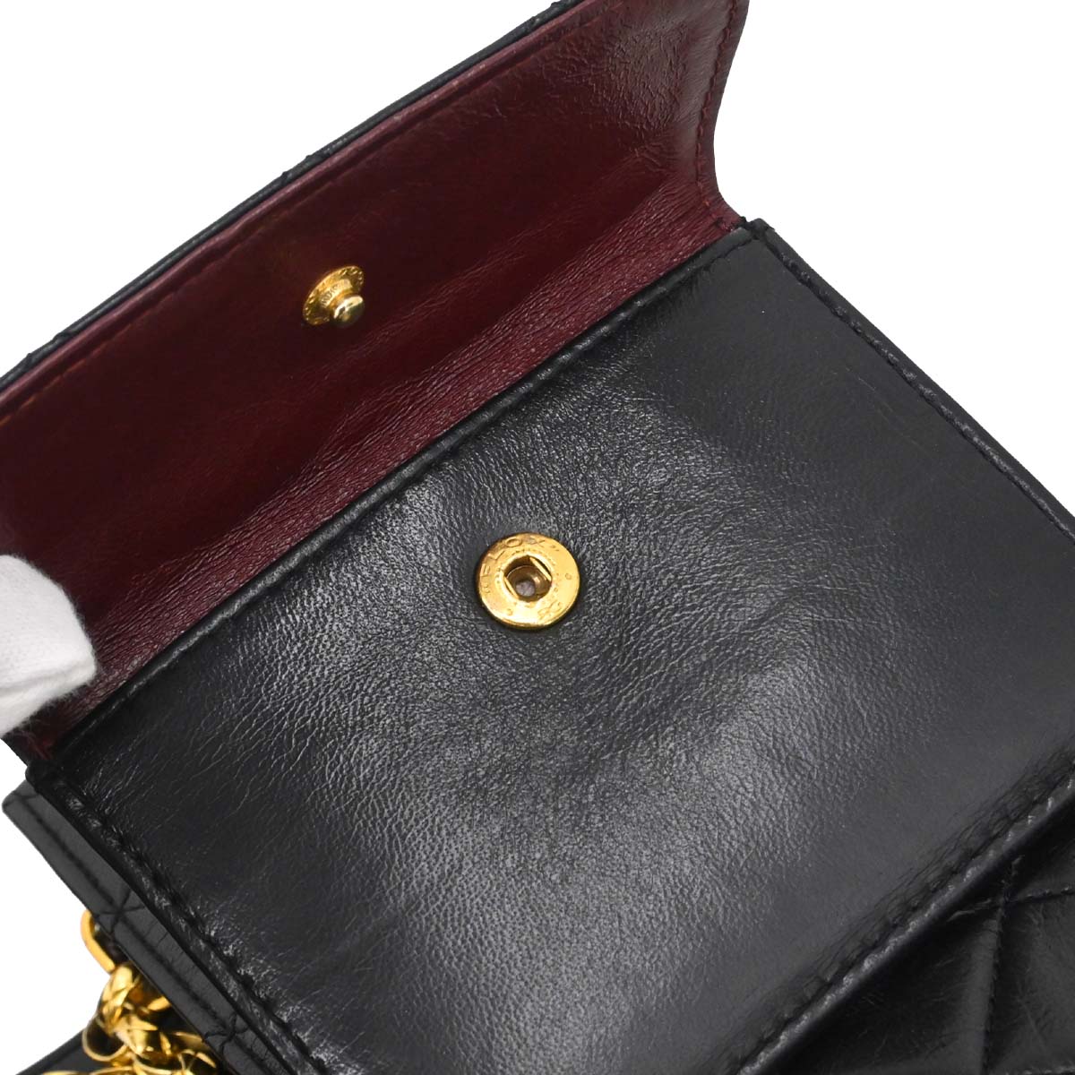 Chanel 1989-1991 Black Lambskin Straight Full Flap Shoulder Bag
