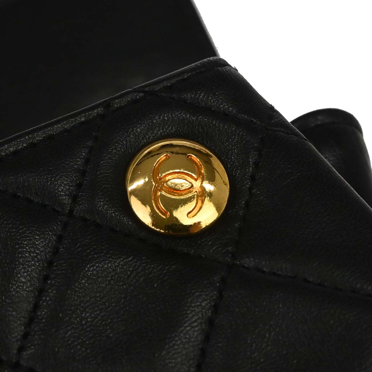 Chanel 1996-1997 Black Lambskin Single Flap Shoulder Bag