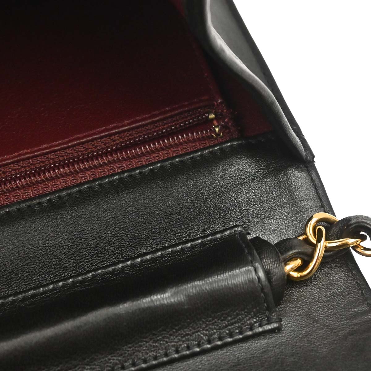 Chanel 1997-1999 Black Lambskin Pushlock Small Half Flap Shoulder Bag